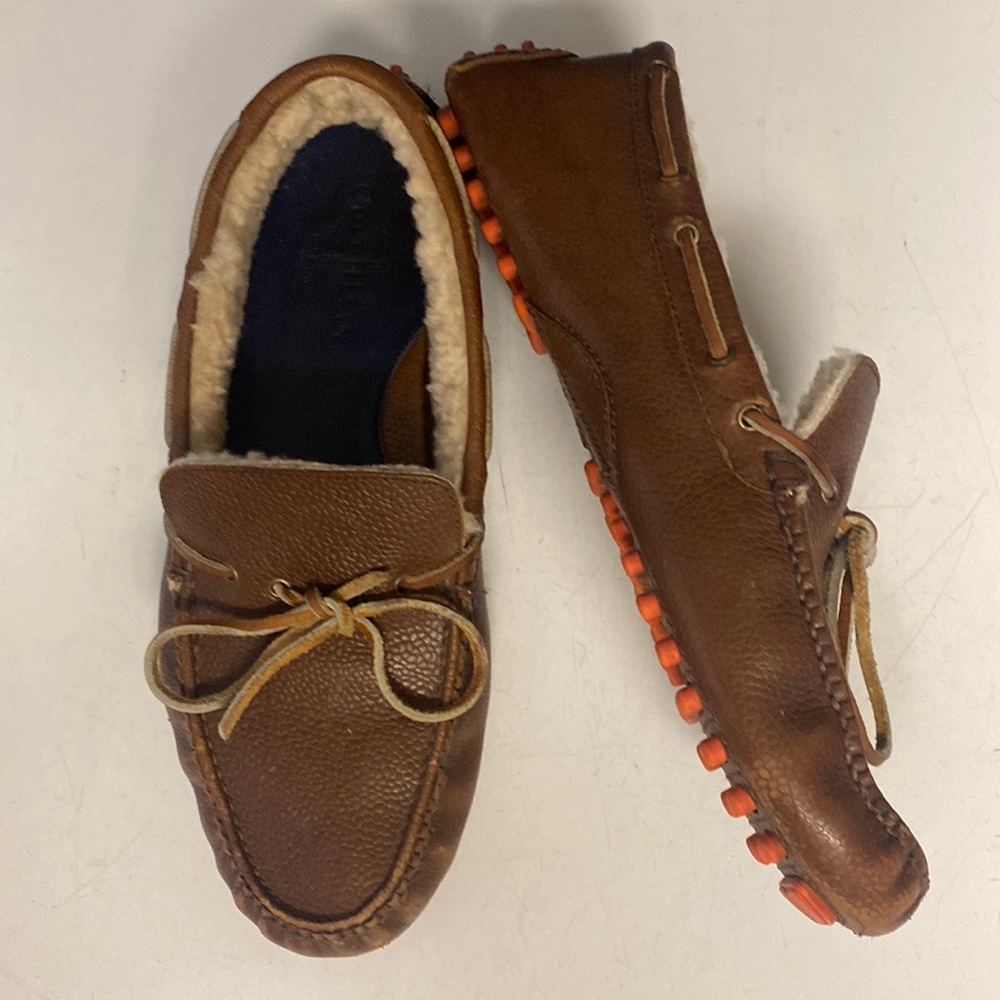 Cole Haan Leather Loafer Shoes Wool Lined Size 11M